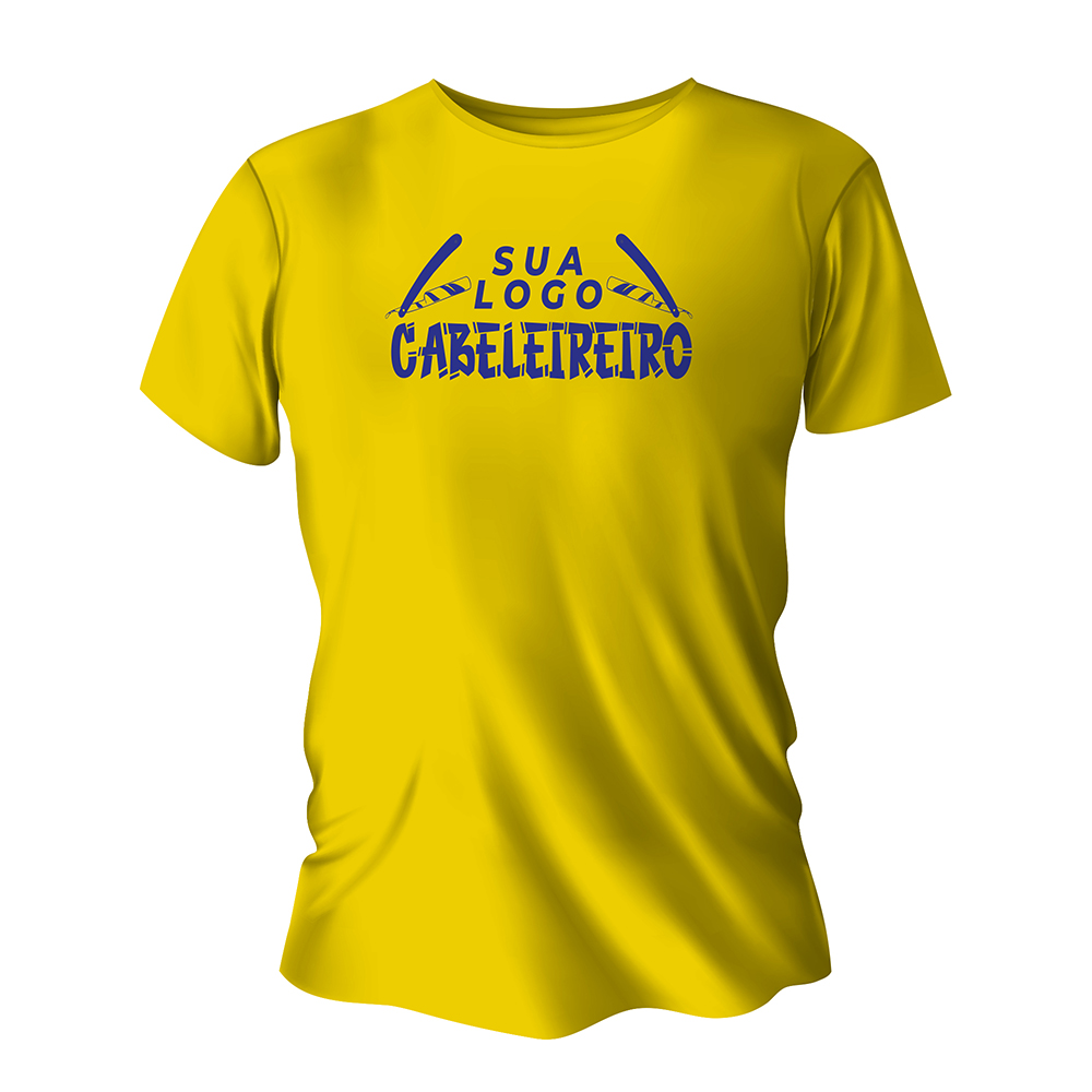 Camisa de Algodão Amarela Impressão Silk A4 (Tamanhos Diversos)