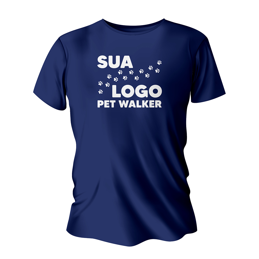 Camisa de Algodão Azul Marinho Impressão Silk A4 (Tamanhos Diversos)