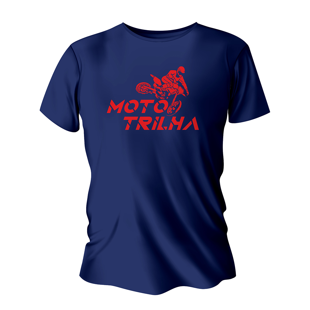 Camisa de Algodão Azul Marinho Impressão Silk A4 (Tamanhos Diversos)