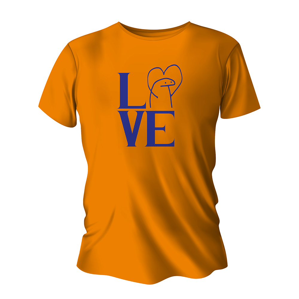 Camisa de Algodão Laranja Impressão Silk A4 (Tamanhos Diversos)