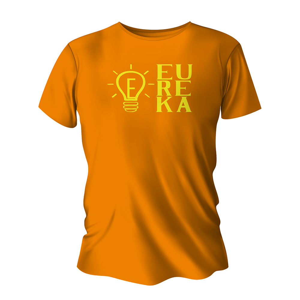 Camisa de Algodão Laranja Impressão Silk A4 (Tamanhos Diversos)