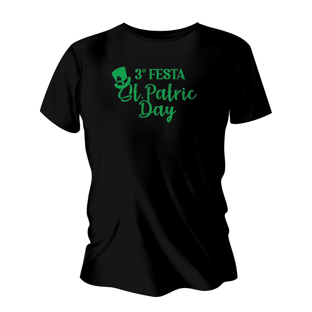 Camisa de Algodão Preta Impressão Silk A4 (Tamanhos Diversos)