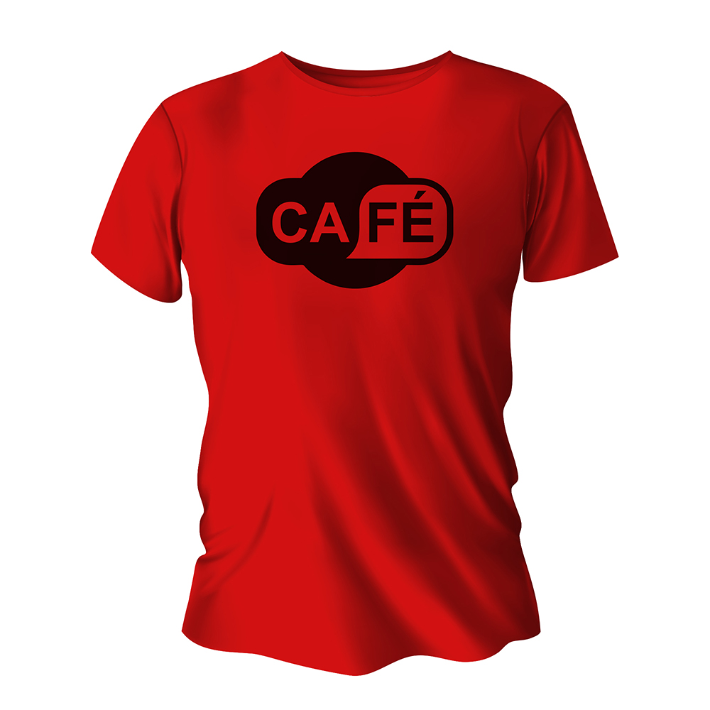 Camisa de Algodão Vermelha Impressão Silk A4 (Tamanhos Diversos)