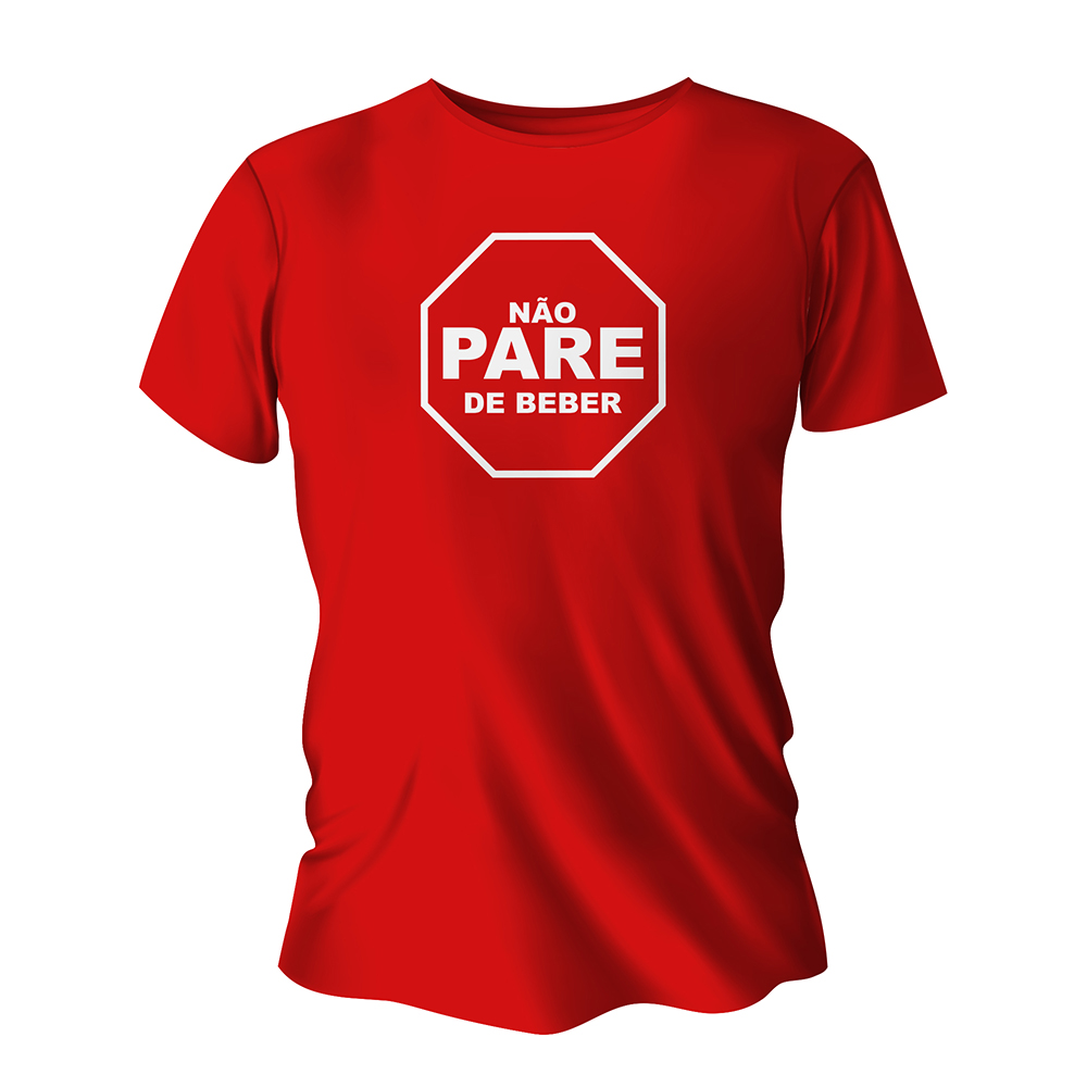 Camisa de Algodão Vermelha Impressão Silk A4 (Tamanhos Diversos)