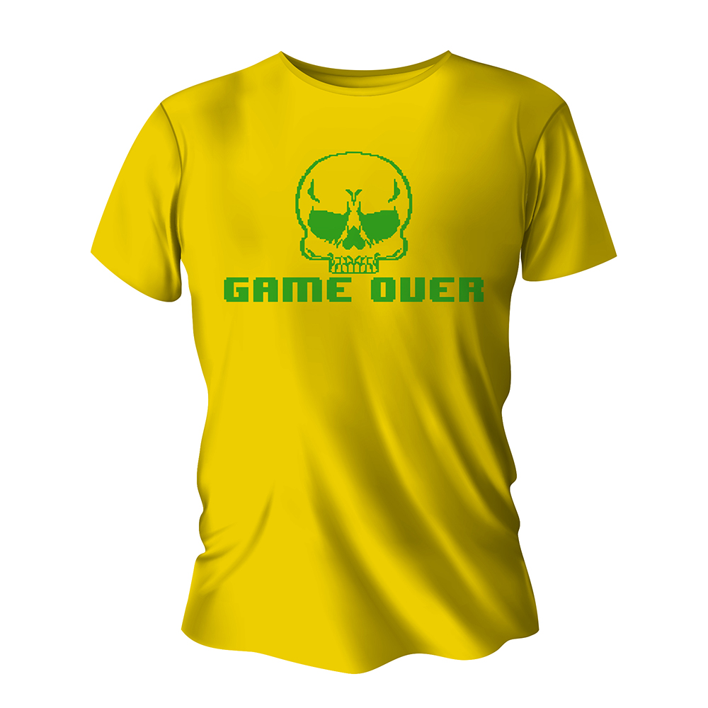 Camisa de Algodão Amarela Impressão Silk A3 (Tamanhos Diversos)