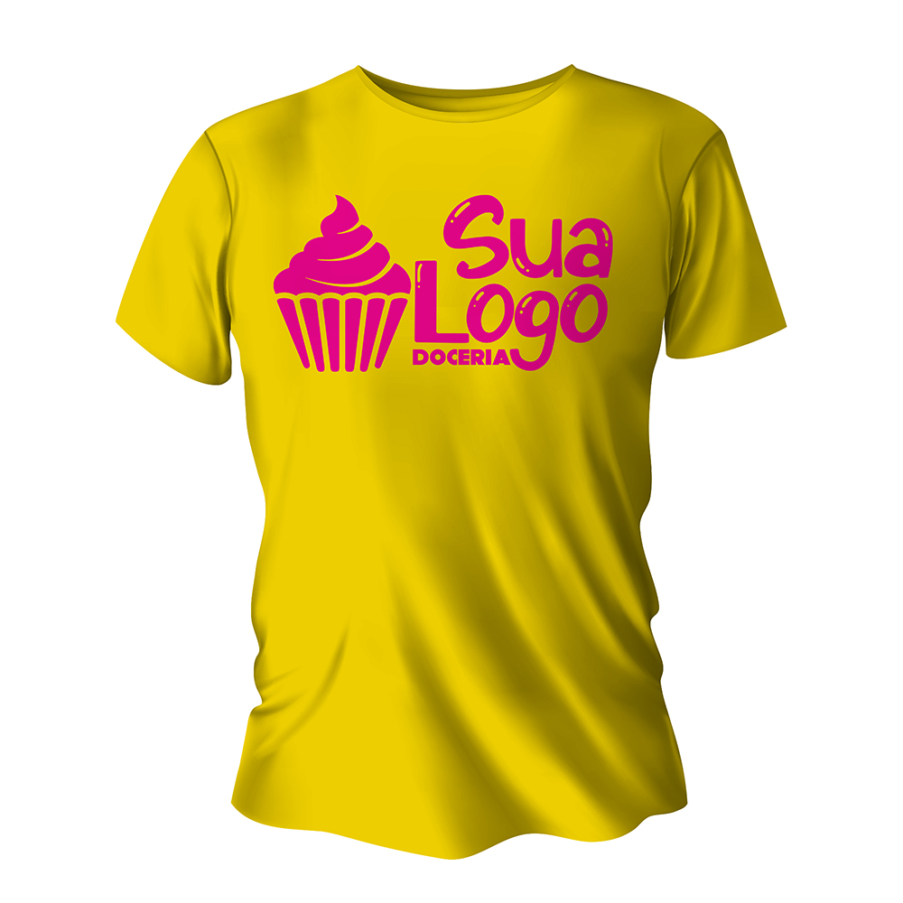 Camisa de Algodão Amarela Impressão Silk A3 (Tamanhos Diversos)