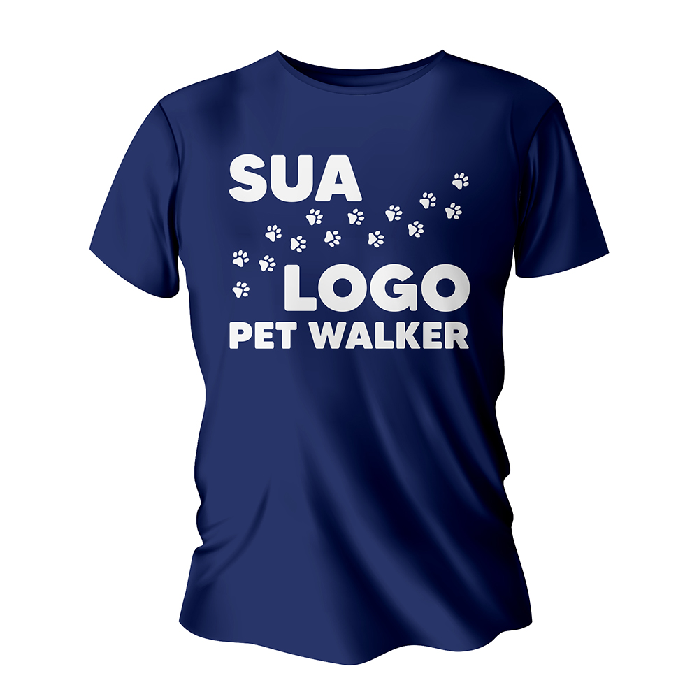 Camisa de Algodão Azul Marinho Impressão Silk A3 (Tamanhos Diversos)