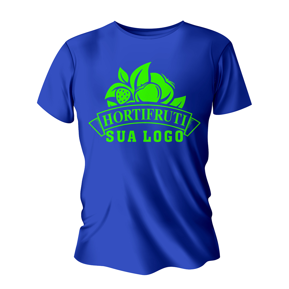 Camisa de Algodão Azul Royal Impressão Silk A3 (Tamanhos Diversos)