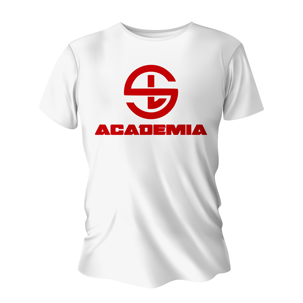 Camisa de Algodão Branca Impressão Silk A3 (Tamanhos Diversos)