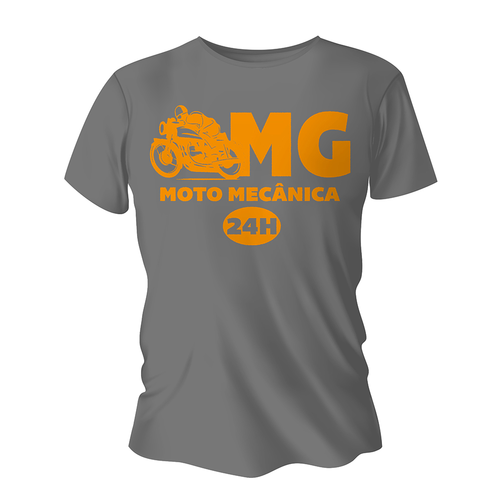 Camisa de Algodão Cinza Impressão Silk A3 (Tamanhos Diversos)