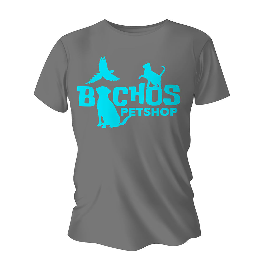 Camisa de Algodão Cinza Impressão Silk A3 (Tamanhos Diversos)