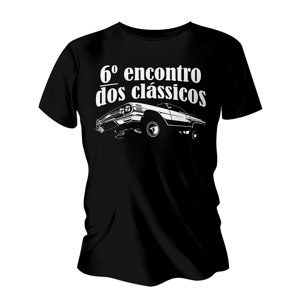 Camisa de Algodão Preta Impressão Silk A3 (Tamanhos Diversos)