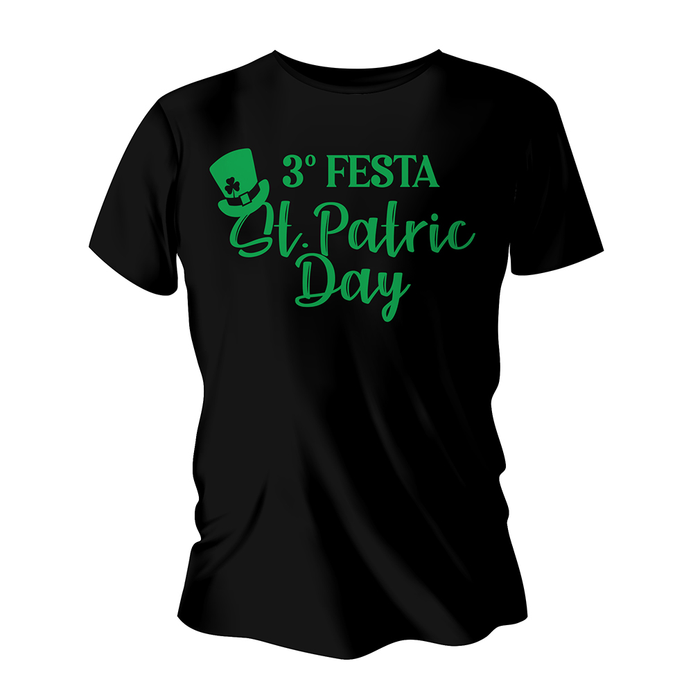 Camisa de Algodão Preta Impressão Silk A3 (Tamanhos Diversos)