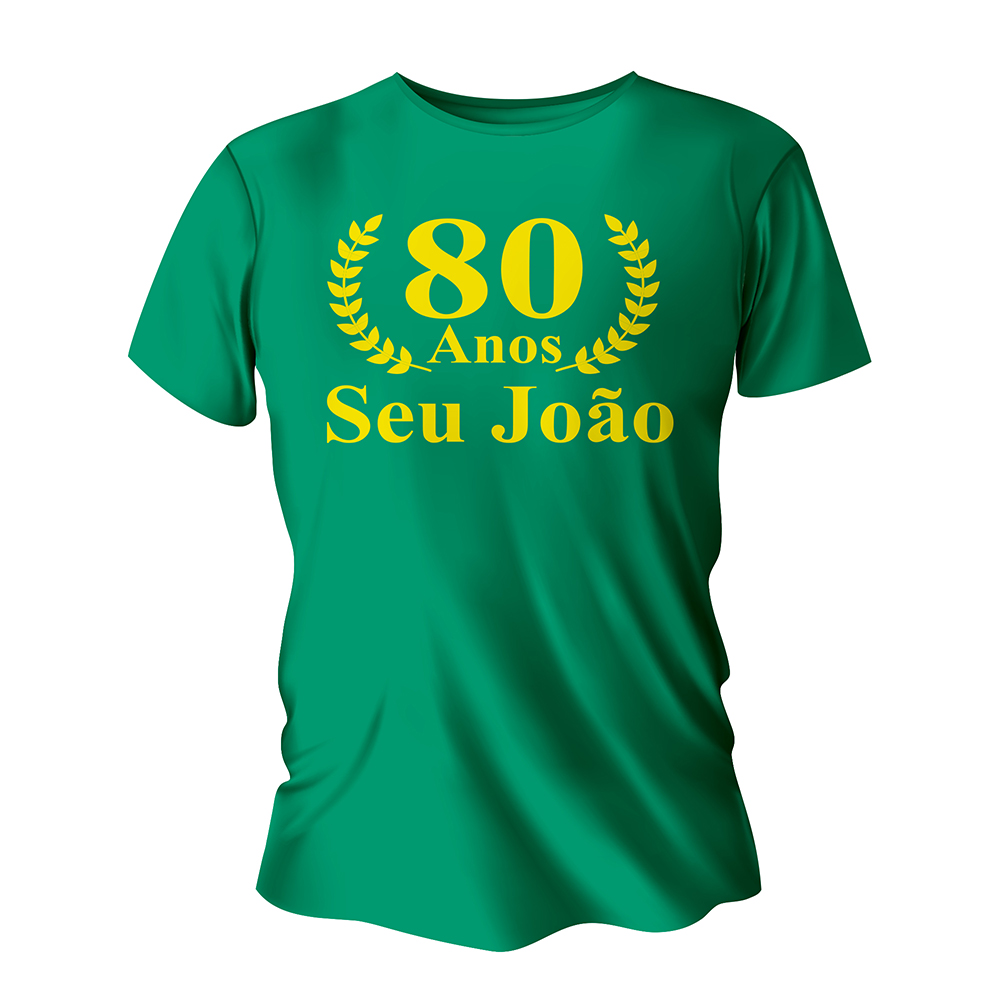 Camisa de Algodão Verde Bandeira Impressão Silk A3 (Tamanhos Diversos)
