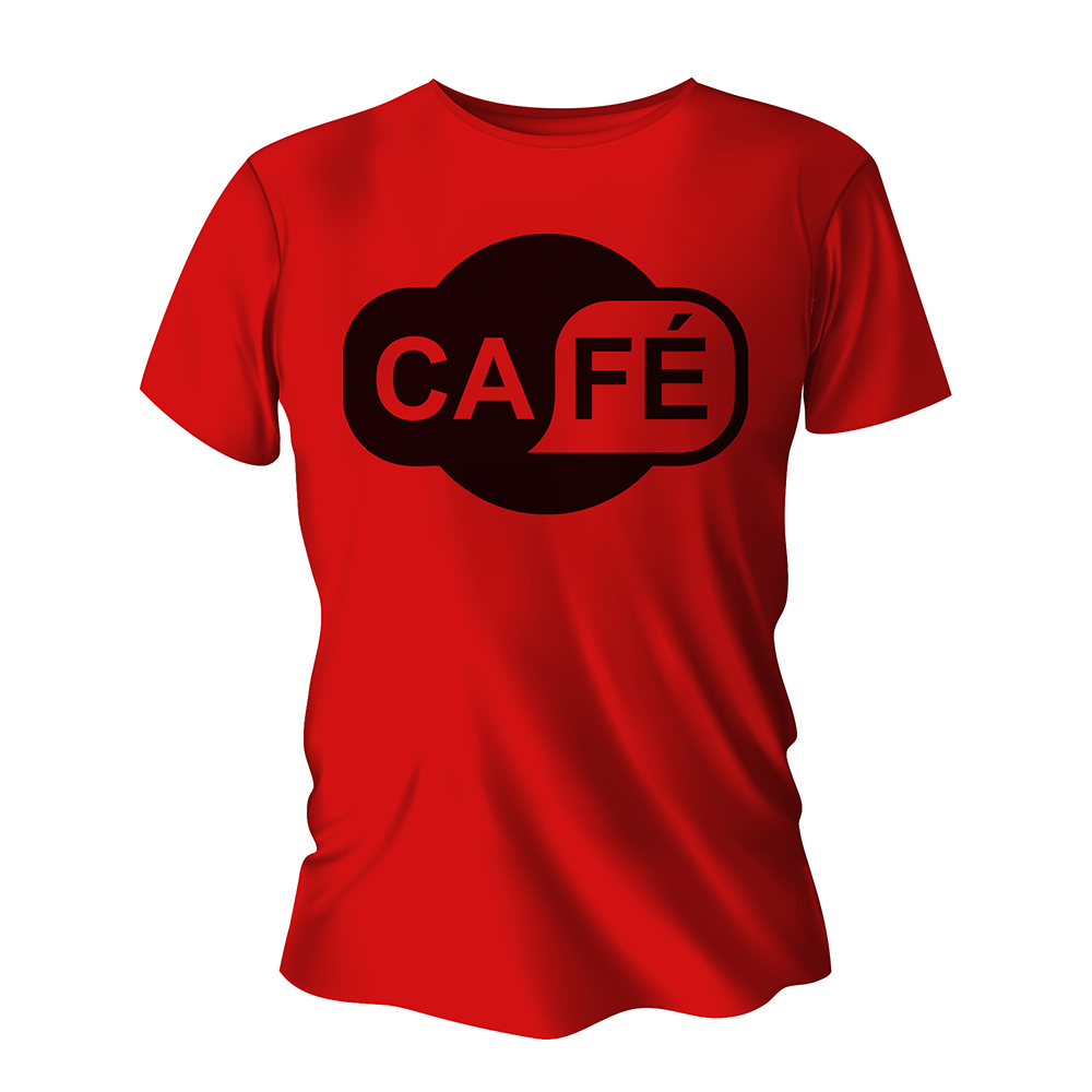 Camisa de Algodão Vermelha Impressão Silk A3 (Tamanhos Diversos)