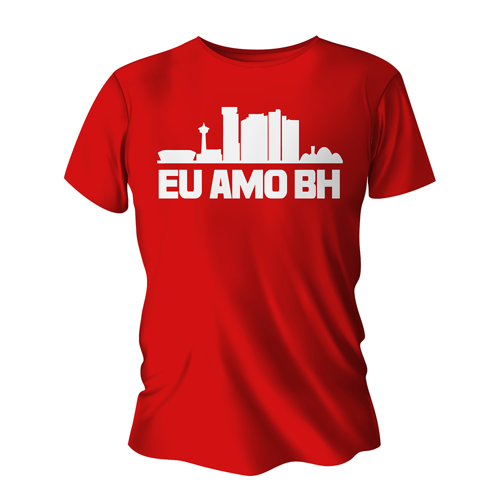 Camisa de Algodão Vermelha Impressão Silk A3 (Tamanhos Diversos)