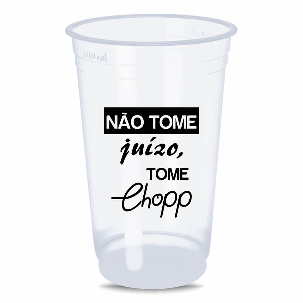 Copo Descartável 300ml Impressão Silk Transparente