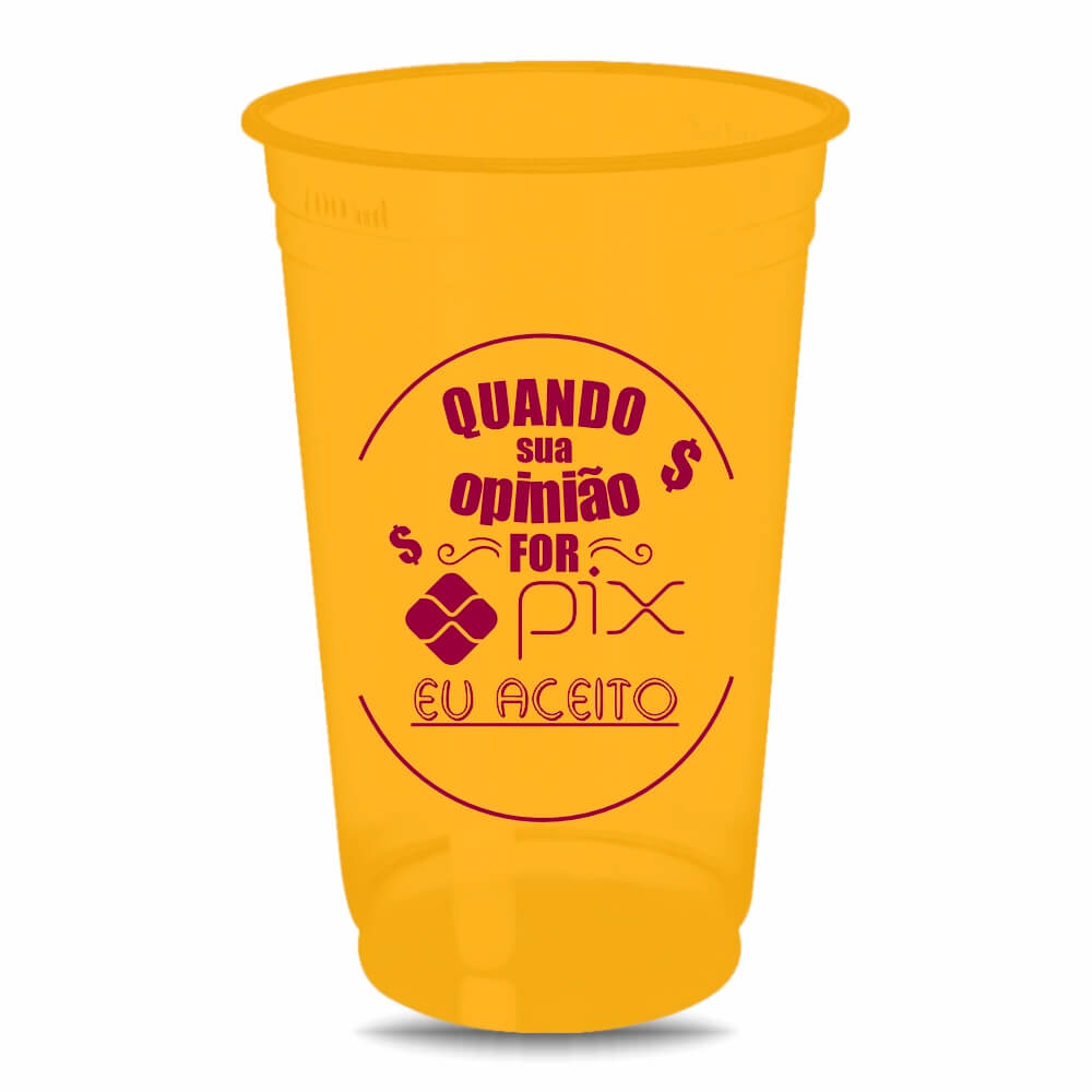 Copo Descartável 400ml Impressão Silk Fosco
