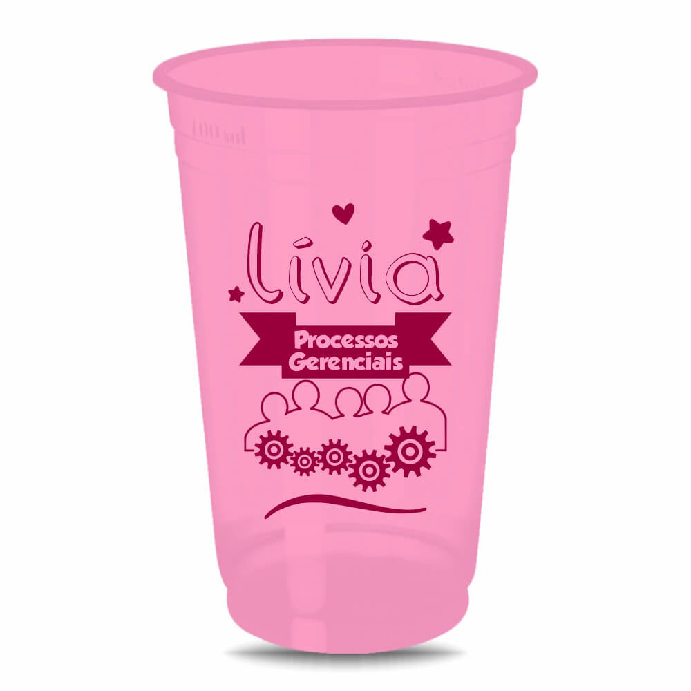 Copo Descartável 500ml Impressão Silk Fosco