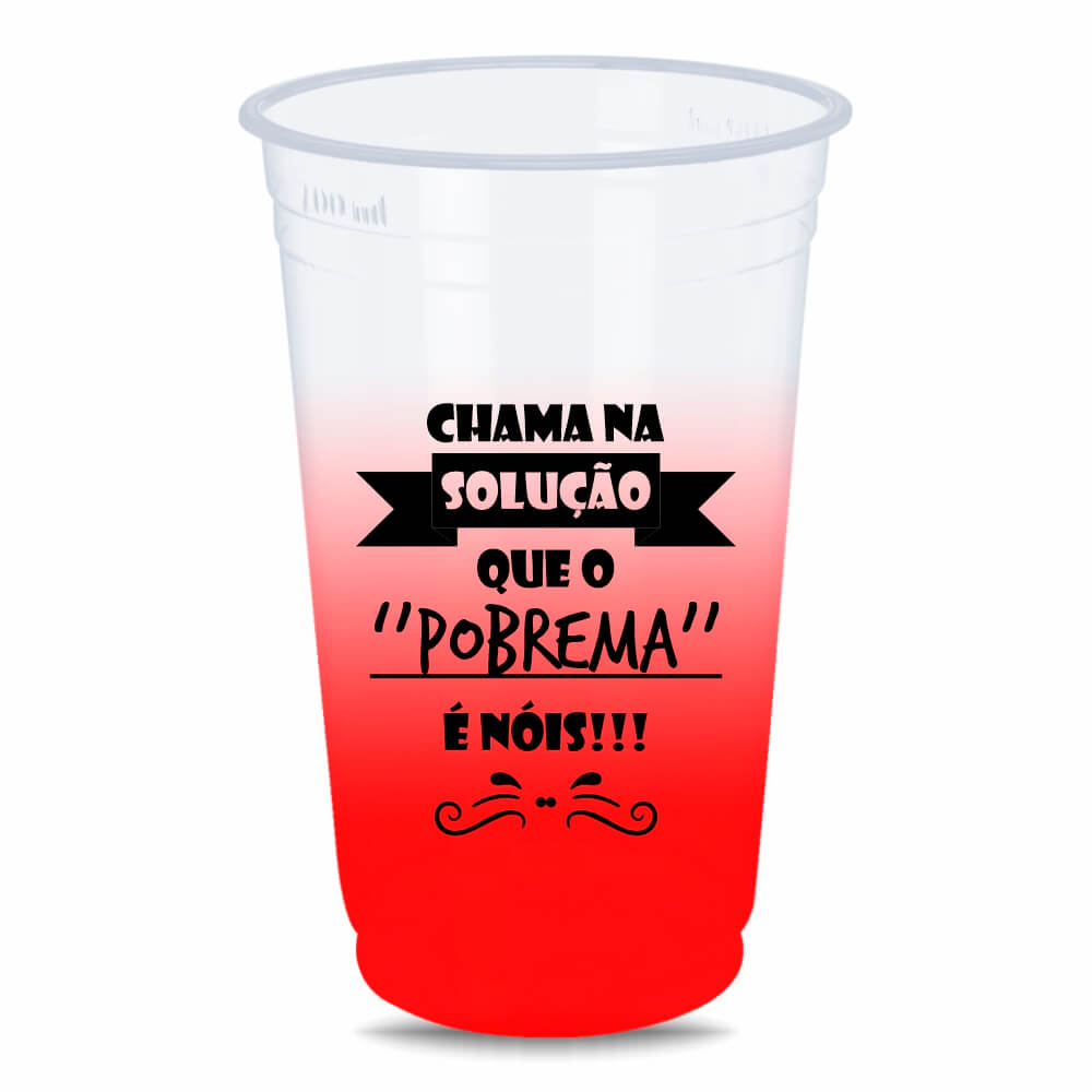 Copo Descartável 700ml Impressão Silk Degradê