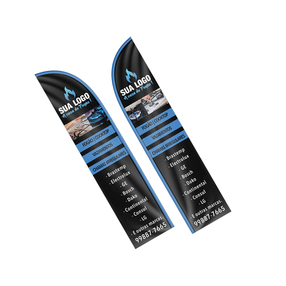 Wind Banner Bandeira Avulsa Tecido Oxford Tam. GG (Modelo Faca)