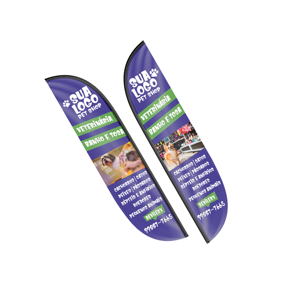 Wind Banner Bandeira Avulsa Tecido Oxford Tam. GG (Modelo Pena)