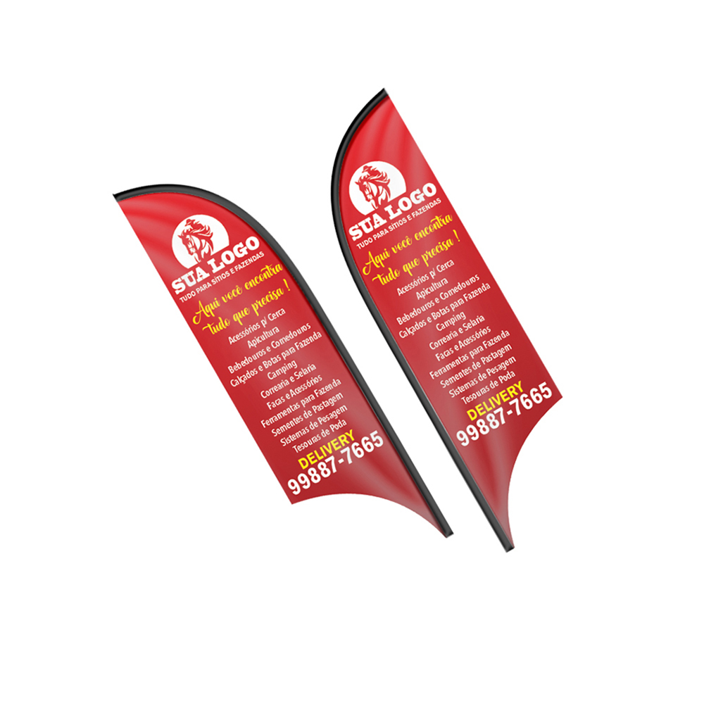 Wind Banner Bandeira Avulsa Tecido Oxford Tam. G (Modelo Vela)
