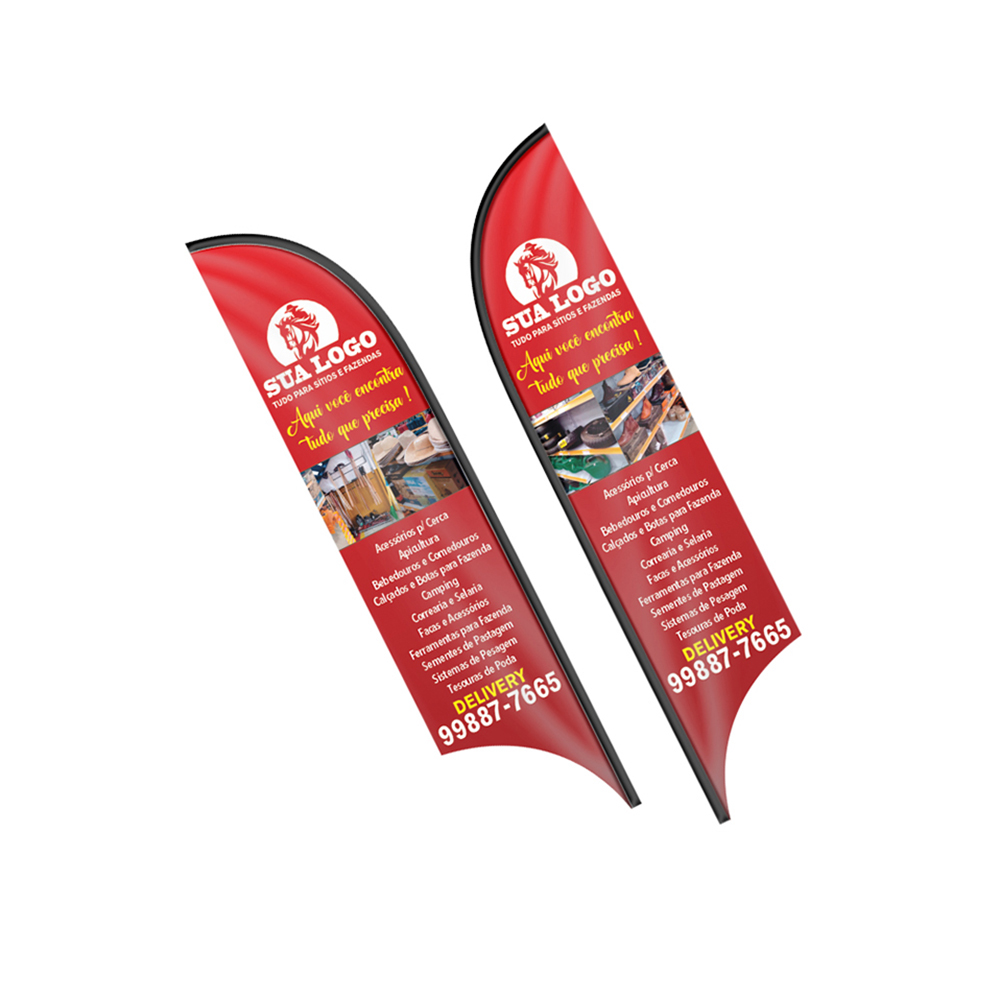 Wind Banner Bandeira Avulsa Tecido Oxford Tam. GG (Modelo Vela)