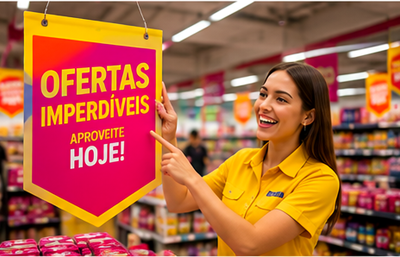 Ambiente promocional com comunicação publicitária de campanha